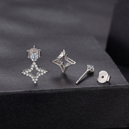 925 sterling silver moissanite earrings set 0.1ct with stud and drop designs by Bids.com on Tampa Home & Garden Store