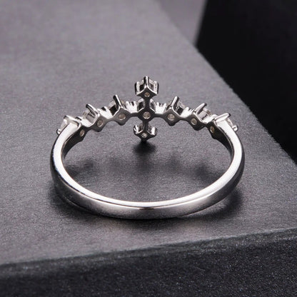 925 Sterling Silver Moissanite Ring for Women Size 6 by Bids.com with crown-style setting on Tampa Home & Garden Store