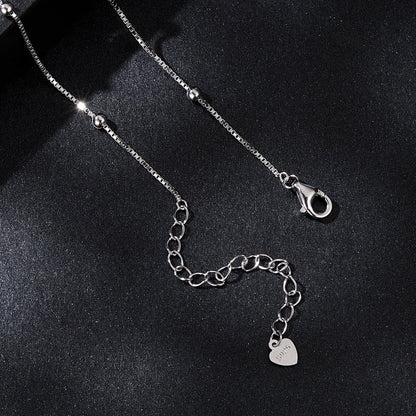 Sterling silver plated white gold moissanite necklace, adjustable 400+50mm, lobster clasp on Tampa Home & Garden Store