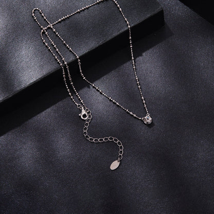 Sterling silver 0.5ct moissanite necklace with beaded chain by Bids.com on Tampa Home & Garden Store