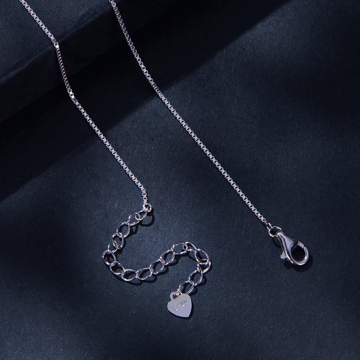 925 sterling silver necklace with slim chain and heart tag 925, lobster clasp on Tampa Home & Garden Store