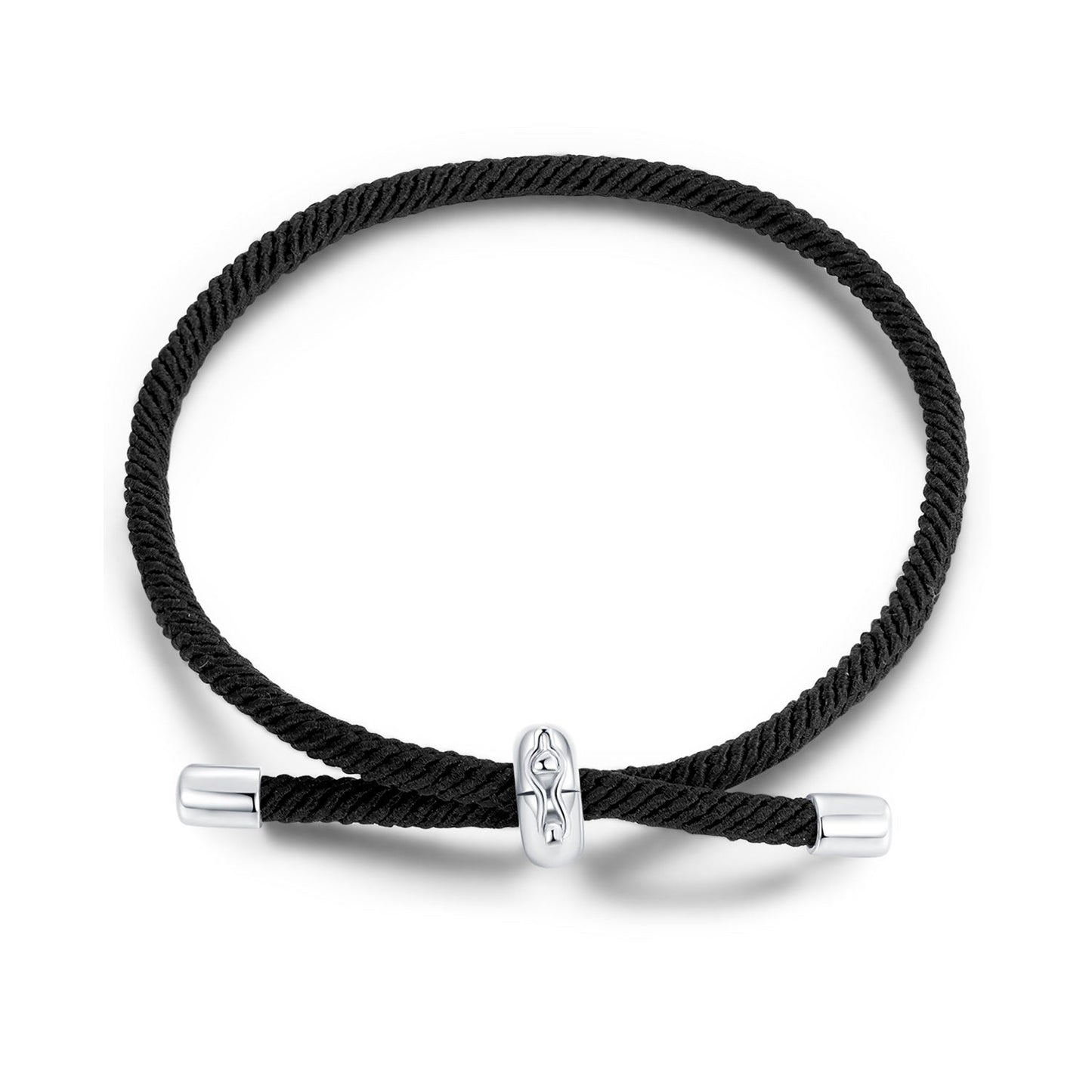925 Sterling Silver and White Gold Rope Bracelet