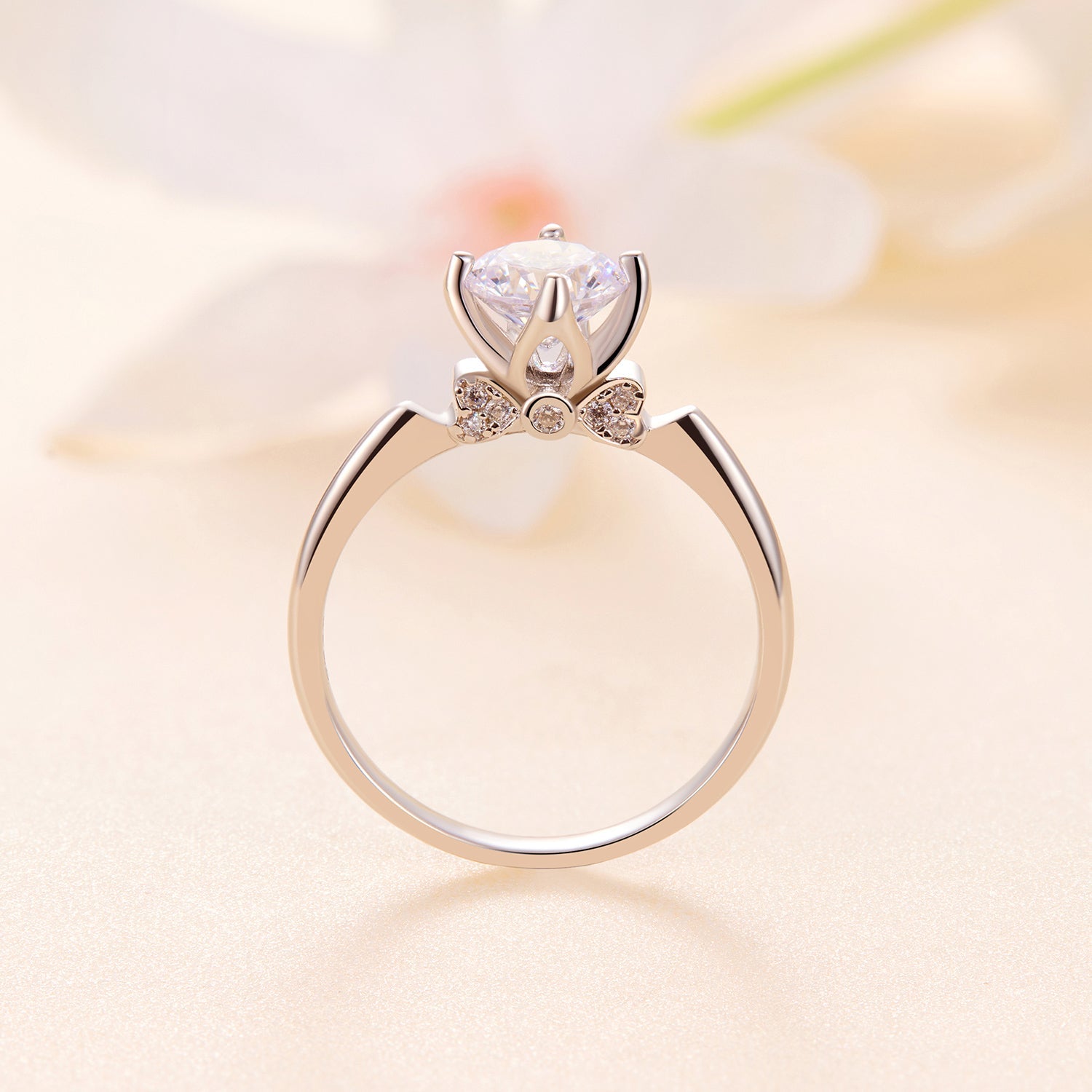 Ring, 925 sterling silver, 1.0ct moissanite, size 8, by Bids.com with crown setting on Tampa Home & Garden Store