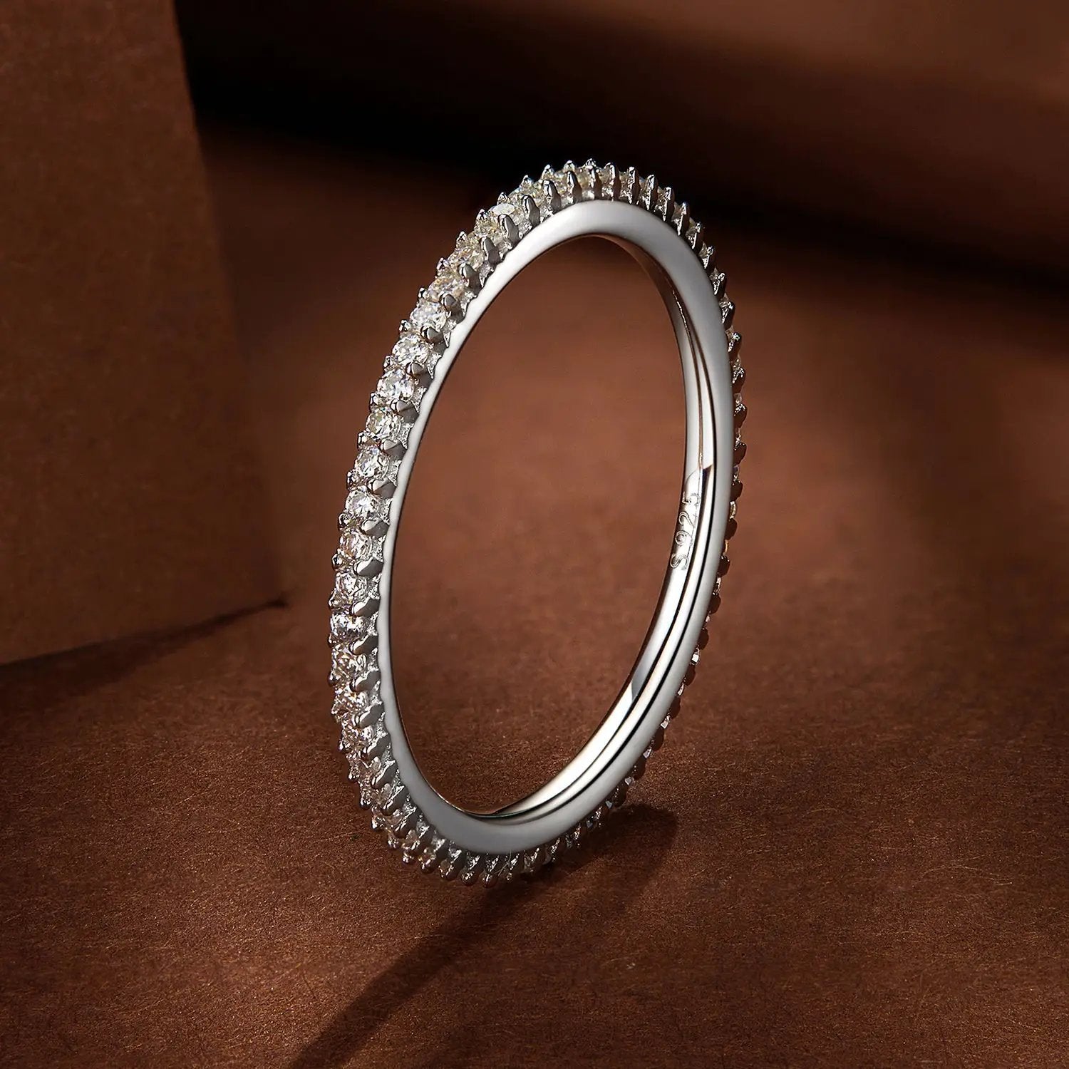 Sterling silver moissanite pavé ring size 6 for women on Tampa Home & Garden Store