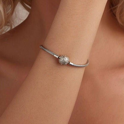 Bracelet 925 sterling silver white gold plated CZ pavé, 17cm, by Bids.com on Tampa Home & Garden Store