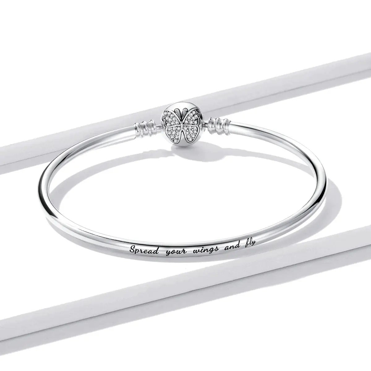 Bracelet 925 Sterling Silver oxidized CZ with butterfly charm, 17.0 cm, Bids.com on Tampa Home & Garden Store