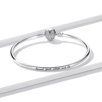 Bracelet 925 Sterling Silver oxidized CZ with butterfly charm, 17.0 cm, Bids.com on Tampa Home & Garden Store
