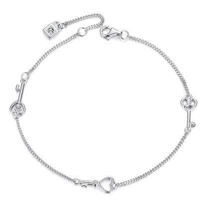 Bracelet 925 Sterling Silver White Gold Plated 21cm Pavé CZ for Women by Bids.com on Tampa Home & Garden Store