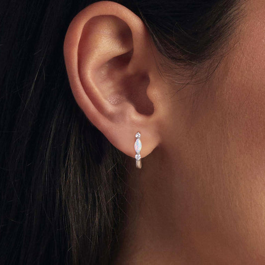 925 Sterling Silver Moissanite Opal Drop Earrings, white gold plated with crystals Bids.com on Tampa Home & Garden Store