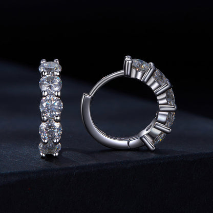 Moissanite Earrings for Women, pair of 925 Sterling Silver by Bids.com with prong-set stones on Tampa Home & Garden Store