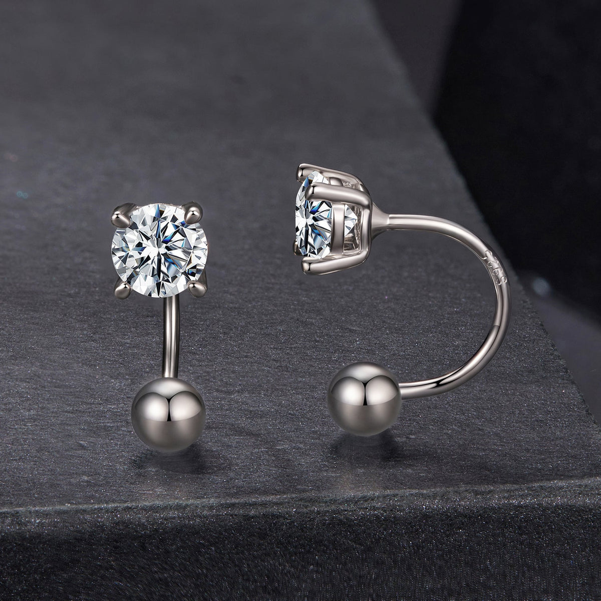 925 Sterling Silver Moissanite Earrings 0.1ct round studs pair by Bids.com on Tampa Home & Garden Store