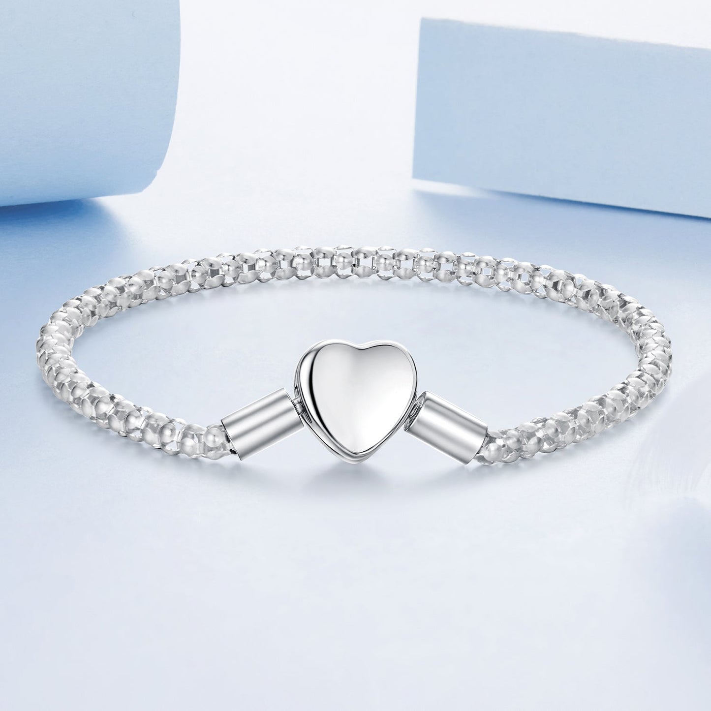 925 Sterling Silver Bracelet 17cm with heart-shaped clasp by Bids.com on Tampa Home & Garden Store