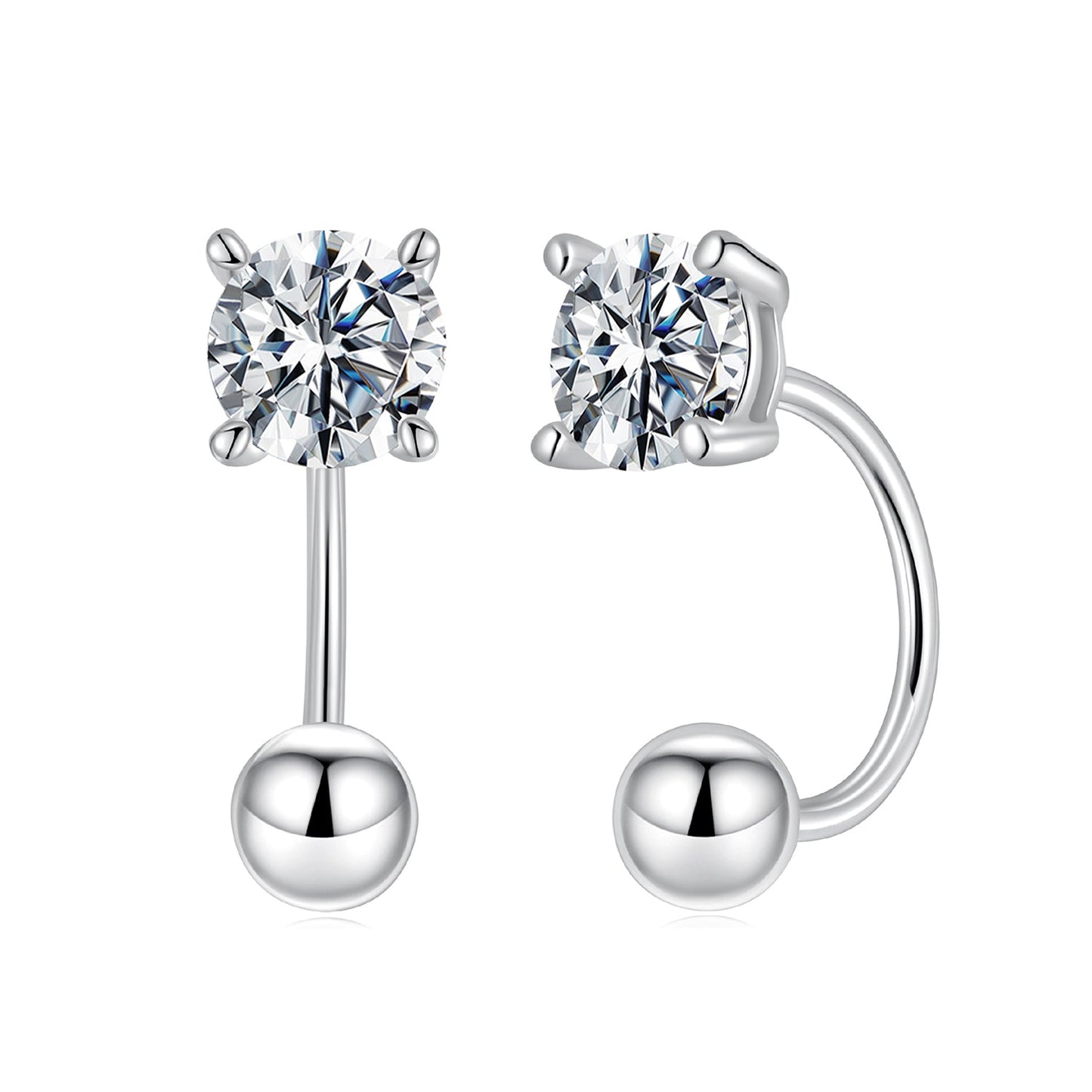 Earrings pair 925 Sterling Silver Moissanite 0.1ct studs, 1.3cm, by Bids.com on Tampa Home & Garden Store