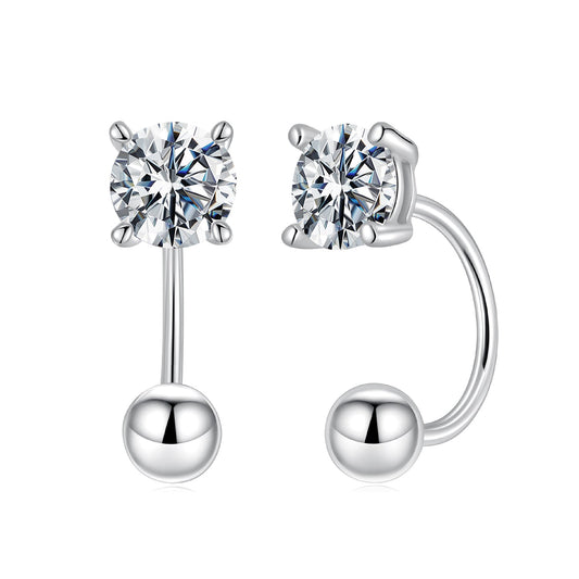 Earrings pair 925 Sterling Silver Moissanite 0.1ct studs, 1.3cm, by Bids.com on Tampa Home & Garden Store