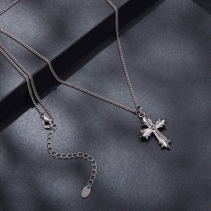 Moissanite necklace 925 silver plated white gold, cross pendant, 40+5 cm chain by Bids.com on Tampa Home & Garden Store