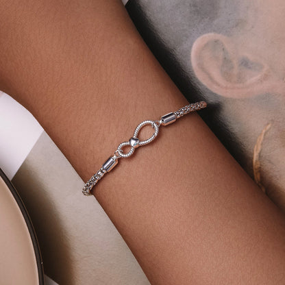 Bracelet 925 Sterling Silver Infinity Love for Women, size 17.0, by Bids.com on Tampa Home & Garden Store