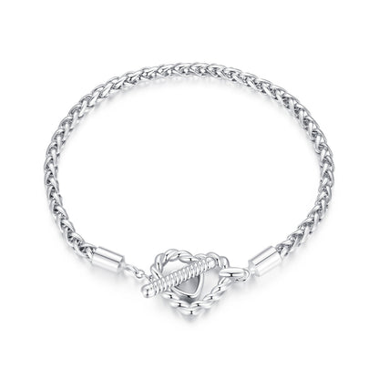Bracelet 925 sterling silver, 3.0mm plated platinum, women's size 17 chain with clasp on Tampa Home & Garden Store