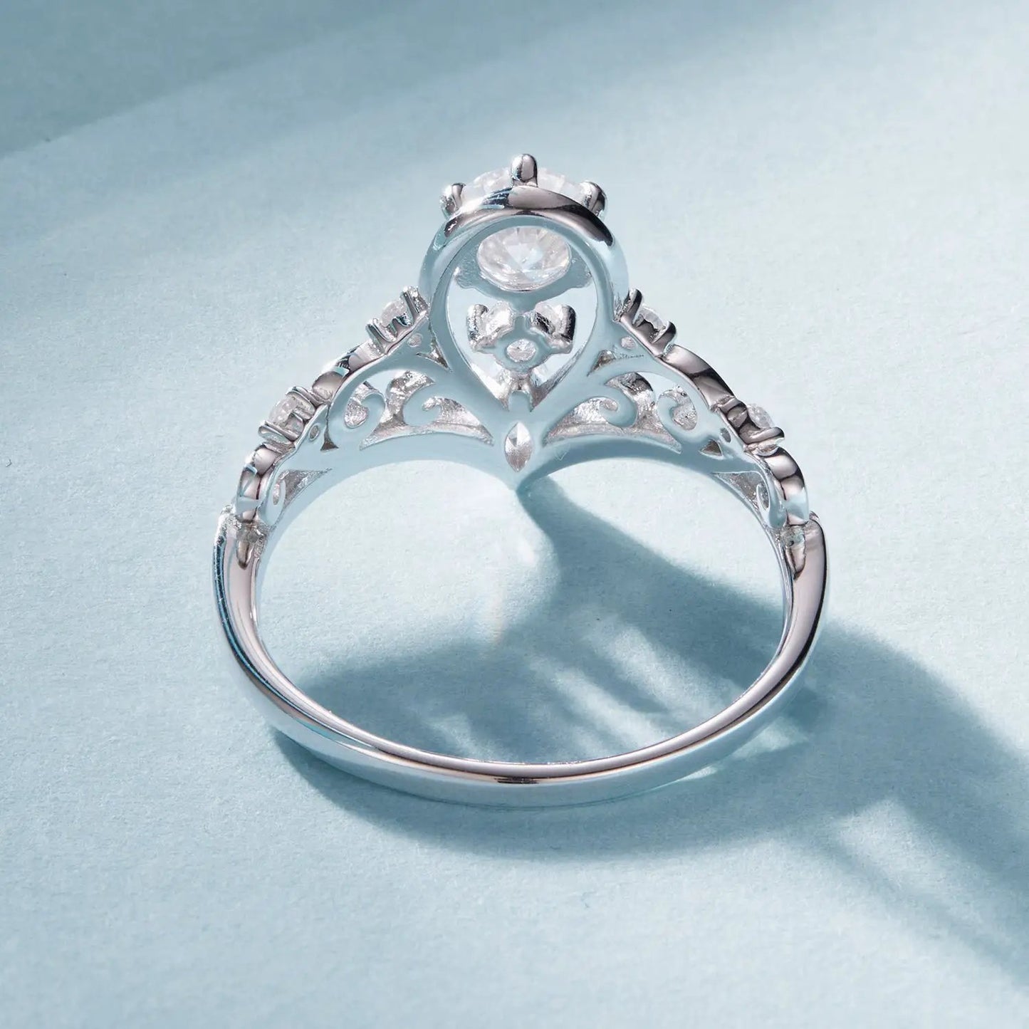Ring 925 Sterling Silver 0.5ct Moissanite crown filigree, size 6, Bids.com on Tampa Home & Garden Store