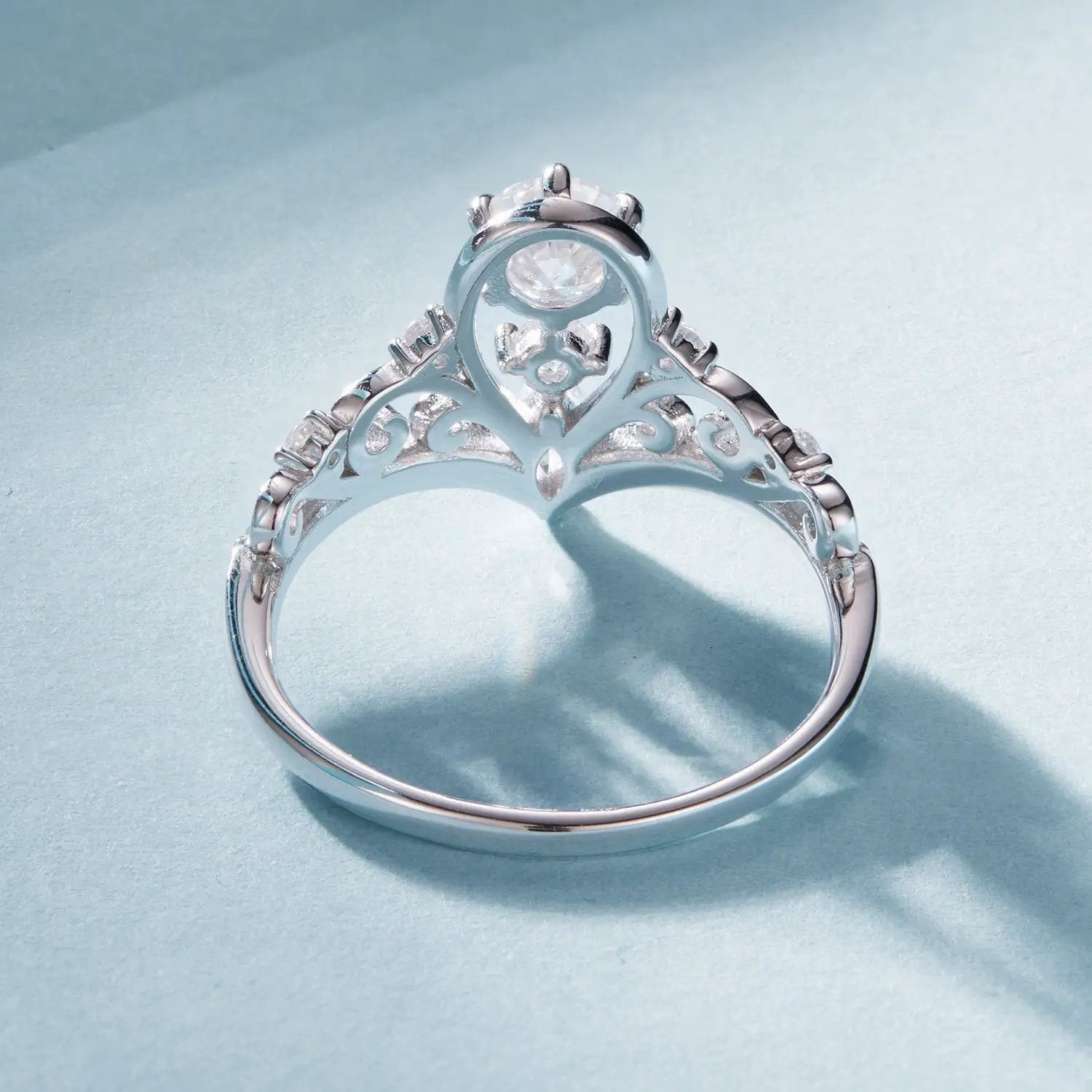 Ring 925 Sterling Silver 0.5ct Moissanite crown filigree, size 6, Bids.com on Tampa Home & Garden Store