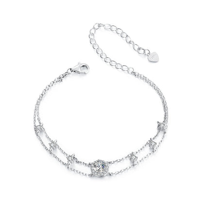 Bracelet 925 Sterling Silver Moissanite with CZ and white gold plating by Bids.com on Tampa Home & Garden Store