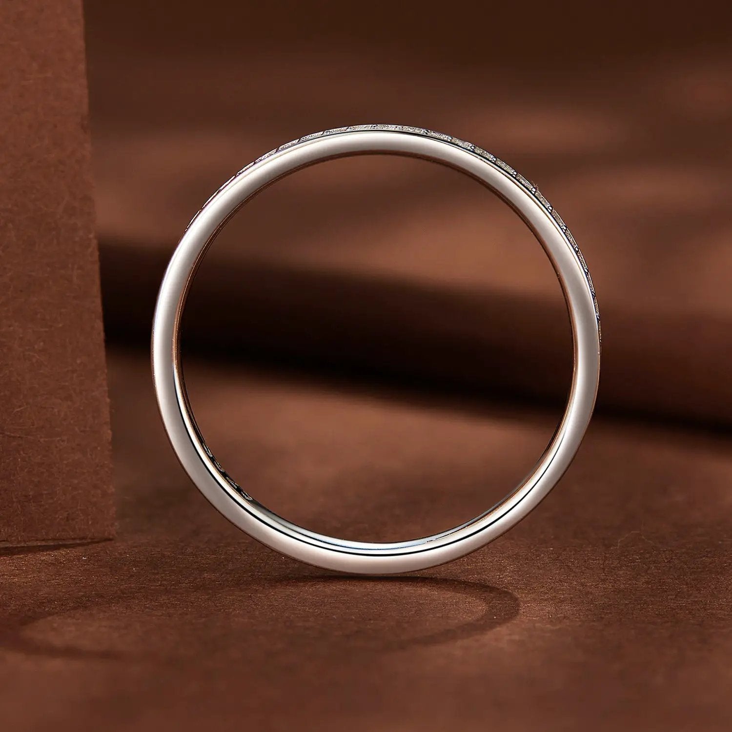 925 sterling silver moissanite platinum-plated ring size 5 for women with a slim band on Tampa Home & Garden Store