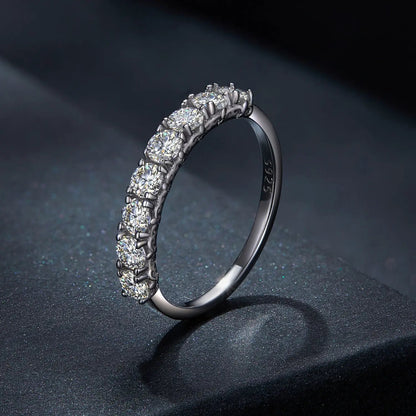 925 Sterling Silver Plated Moissanite Ring Size 5 for Women, Bids.com, prong-set stones on Tampa Home & Garden Store
