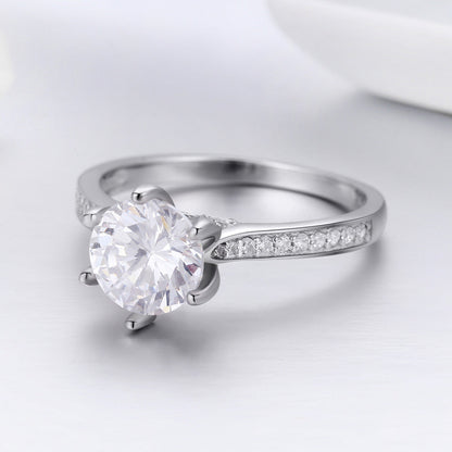 925 Sterling Silver Ring size 6 with round center stone and pavé band by Bids.com on Tampa Home & Garden Store