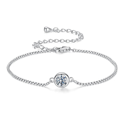 Bracelet, 925 sterling silver, 0.50ct moissanite, bezel-set center stone, by Bids.com on Tampa Home & Garden Store