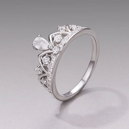 Ring 925 sterling silver pavé CZs with leaf accents, white gold plated size 6 by Bids.com on Tampa Home & Garden Store