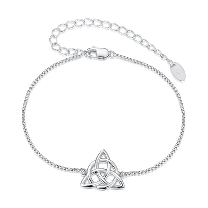 Bracelet by Bids.com, 925 sterling silver white gold plated, 15+6cm, Celtic knot pendant on Tampa Home & Garden Store