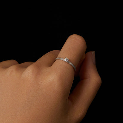 Ring: 925 sterling silver & moissanite, size 6, 0.1ct center stone, by Bids.com on Tampa Home & Garden Store