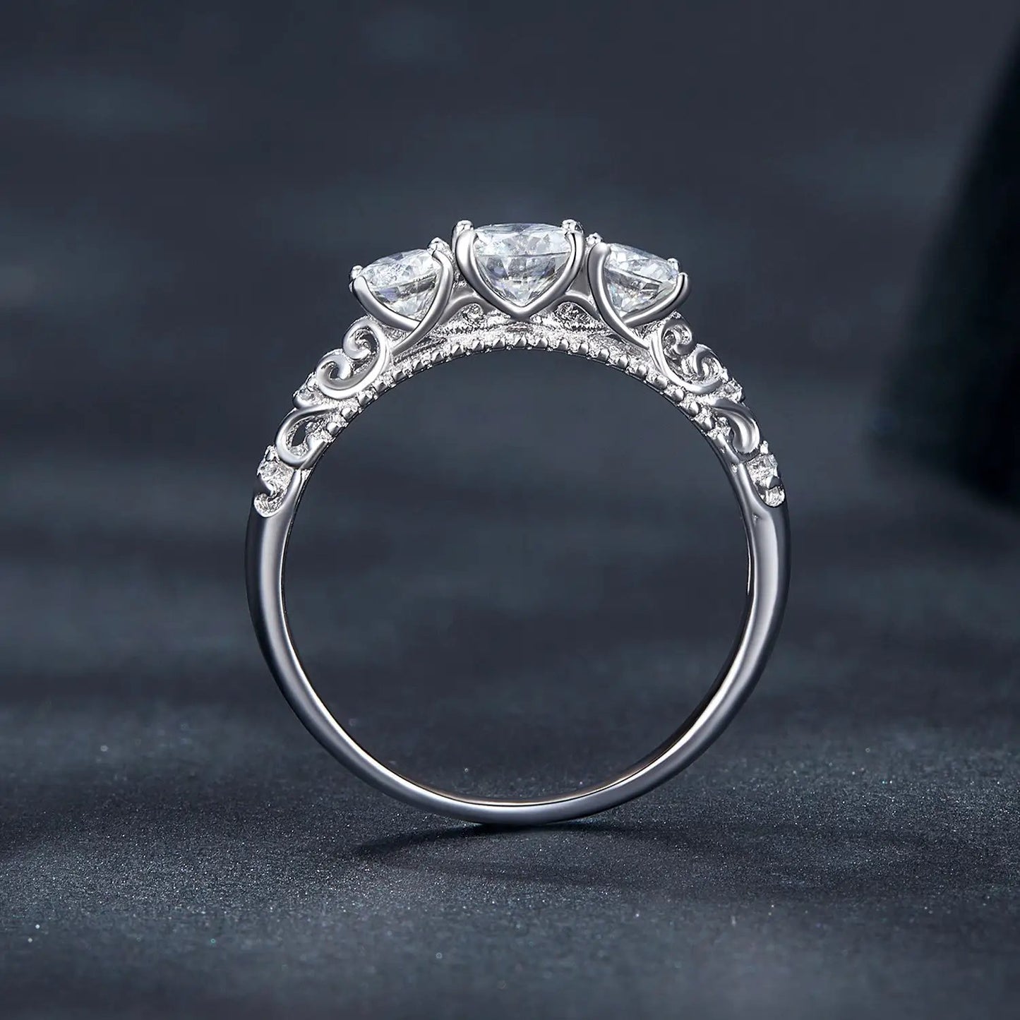 Ring 925 Sterling Silver Moissanite Pavé Setting for Women, size 6, by Bids.com on Tampa Home & Garden Store