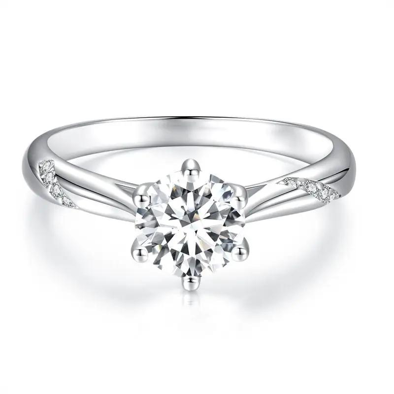 925 Sterling Silver Moissanite and Zircon Ring Size 5 by Bids.com with a round center stone on Tampa Home & Garden Store