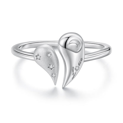 925 Sterling Silver ring with twin heart ends and CZ accents, white gold plated by Bids.com on Tampa Home & Garden Store