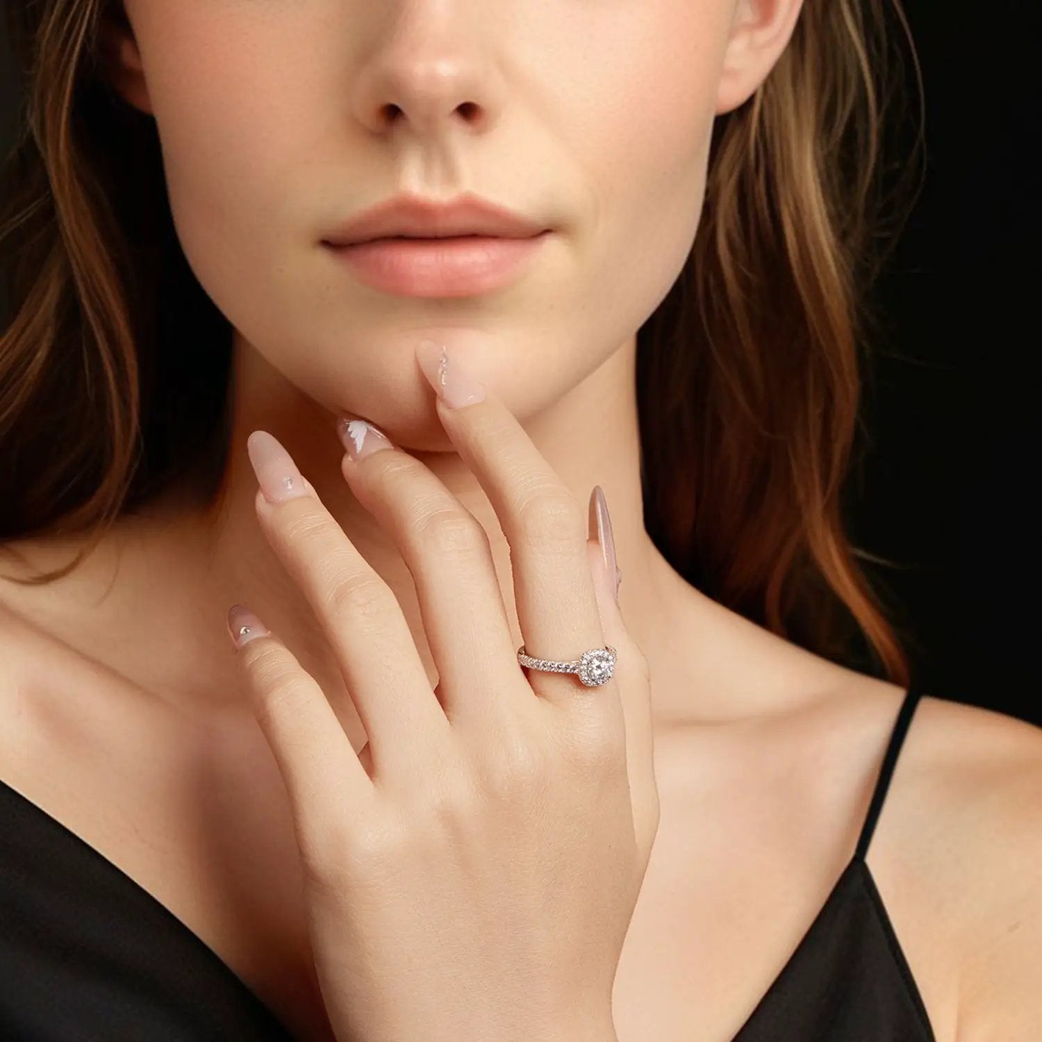 925 Sterling Silver Moissanite Ring 0.5ct halo for Women size 6 by Bids.com on Tampa Home & Garden Store