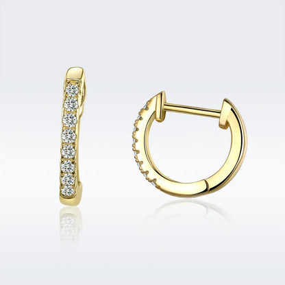 Earrings gold-tone hoop with pavé CZ stones along outer edge 1.3cm diameter Bids.com on Tampa Home & Garden Store