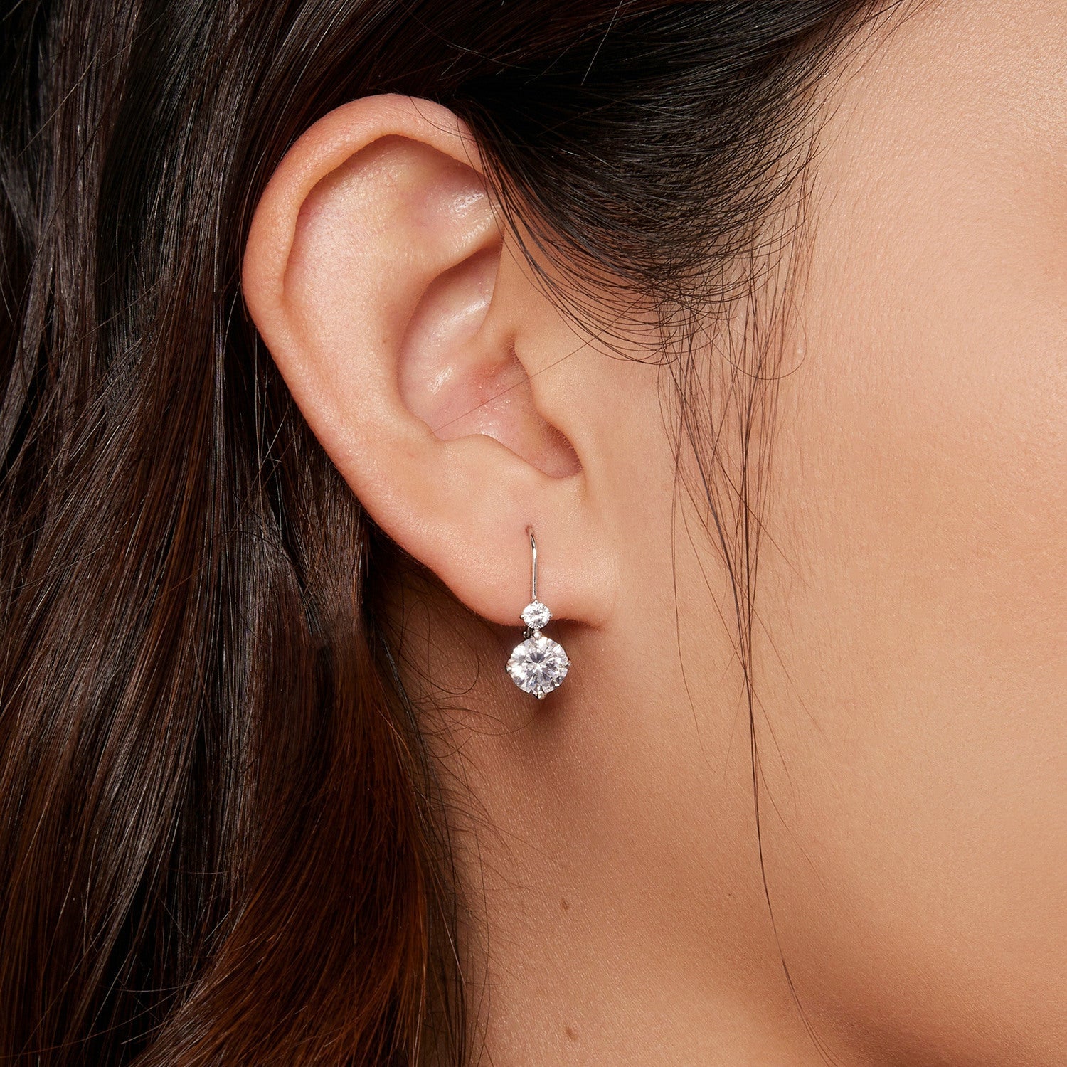 925 Sterling Silver Moissanite Pavé Earring, 6.5mm drop for Women, by Bids.com on Tampa Home & Garden Store