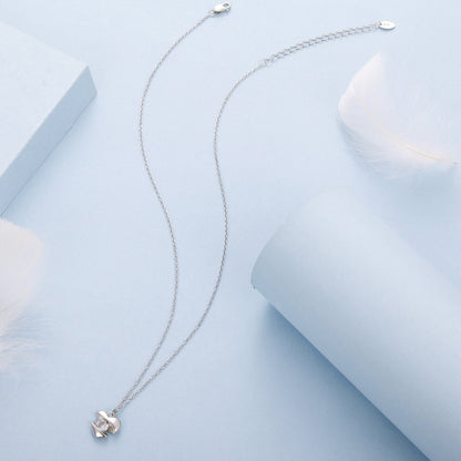 CZ heart pendant necklace, 925 silver with white gold plating, 40cm+5cm extender, by Bids.com on Tampa Home & Garden Store