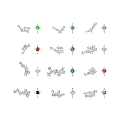 Earrings: 925 silver with white gold plating star and constellation designs by Bids.com on Tampa Home & Garden Store