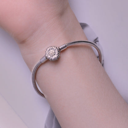 Bracelet 925 Silver Pavé CZ flower accent 170mm by Bids.com on Tampa Home & Garden Store