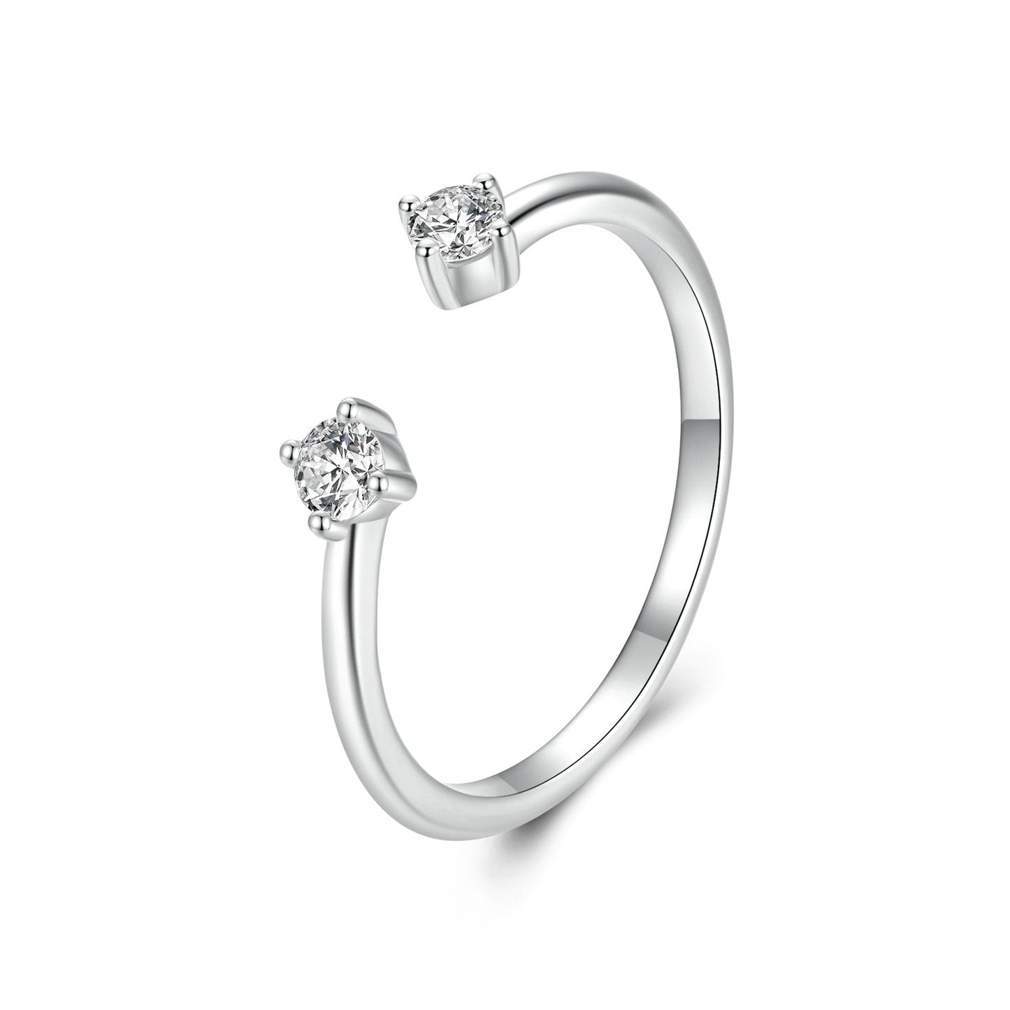 925 Sterling Silver Moissanite Ring Size E by Bids.com with two round stones on Tampa Home & Garden Store