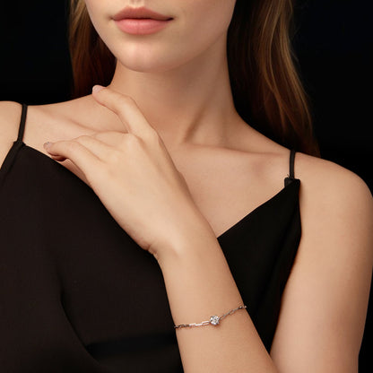 Moissanite bracelet 925 sterling silver plated white gold tone, 15+6cm, for women on Tampa Home & Garden Store