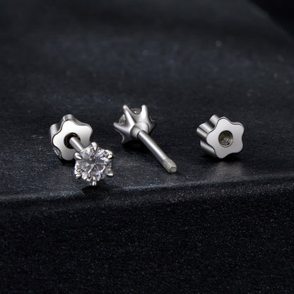 925 sterling silver moissanite stud earrings 0.5 ct by Bids.com with flower-back posts on Tampa Home & Garden Store