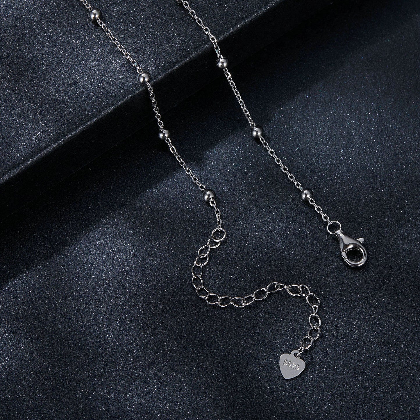 925 sterling silver moissanite necklace with chain and heart pendant stamped S925 on Tampa Home & Garden Store