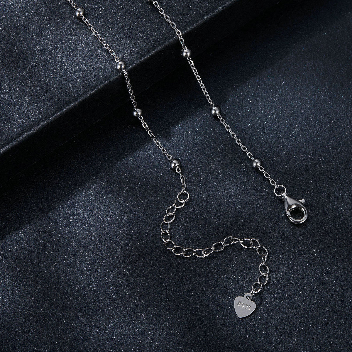 925 sterling silver moissanite necklace with chain and heart pendant stamped S925 on Tampa Home & Garden Store