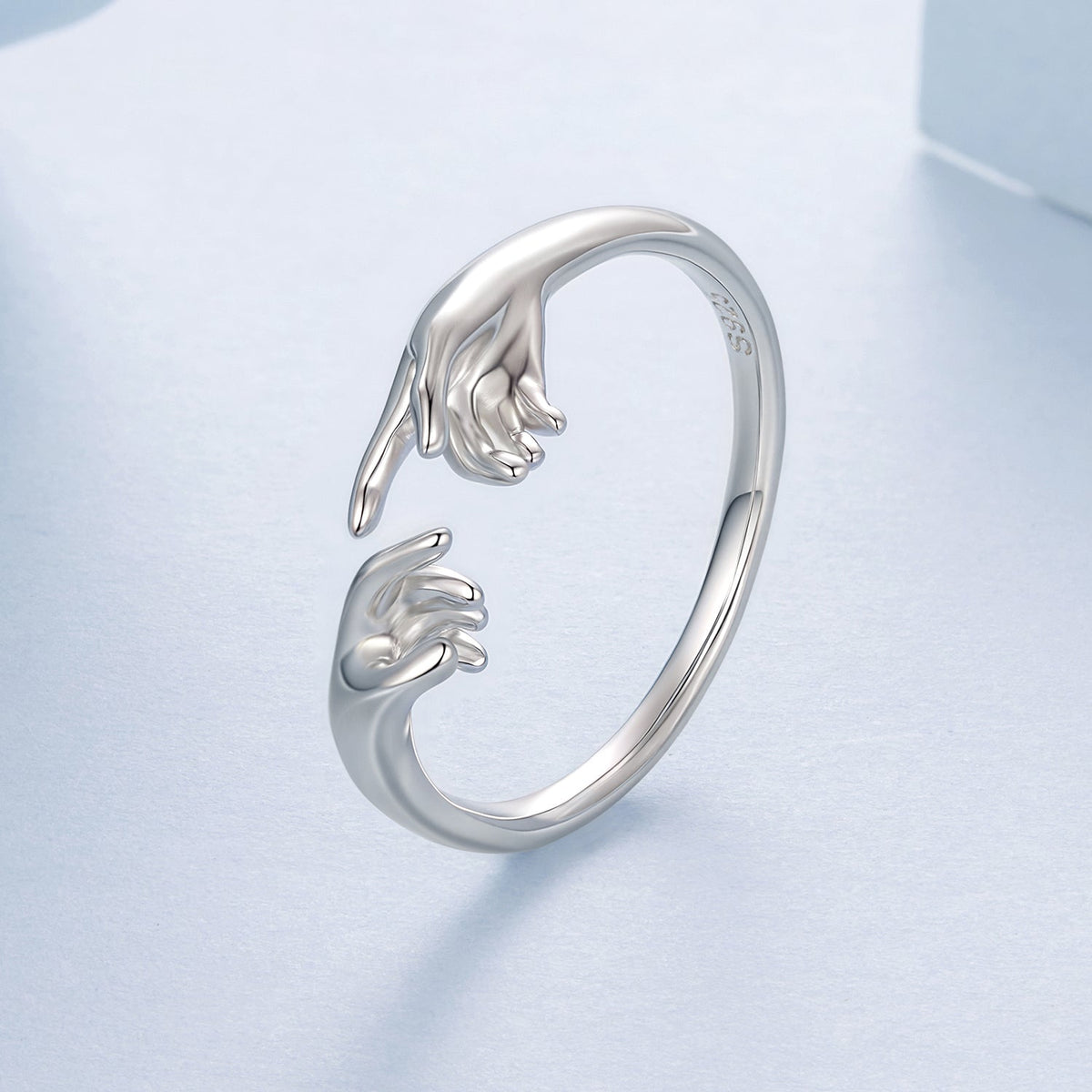 925 Sterling Silver Plated White Gold Ring for Women with two hands motif, Bids.com on Tampa Home & Garden Store