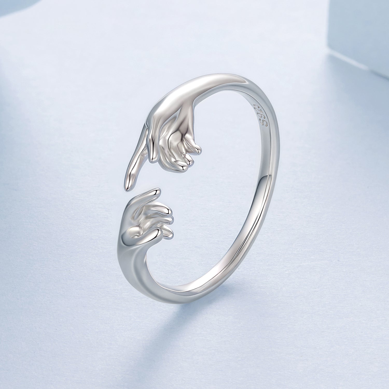 925 Sterling Silver Plated White Gold Ring for Women with two hands motif, Bids.com on Tampa Home & Garden Store