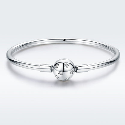 Bracelet 925 Sterling Silver adjustable men's bracelet with crystal star bead, 17cm on Tampa Home & Garden Store