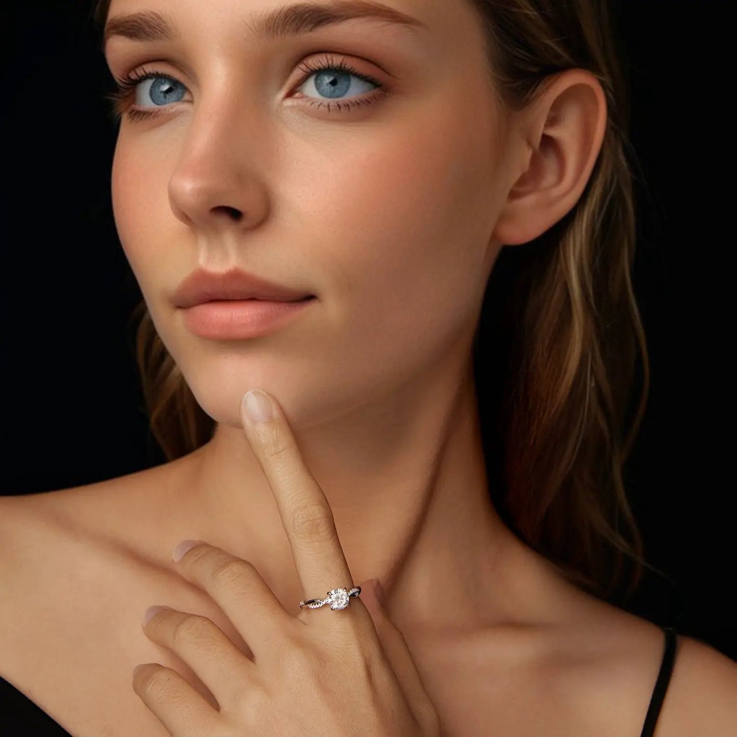 925 Sterling Silver Moissanite 0.65 Carat Ring Size 6 for Women, band with a center stone on Tampa Home & Garden Store