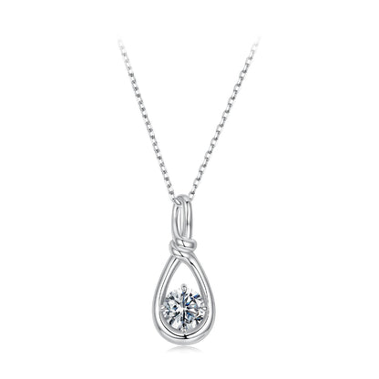 Sterling silver 1ct moissanite pendant necklace with white gold plating, 40cm chain, Bids.com on Tampa Home & Garden Store